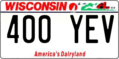 WI license plate 400YEV