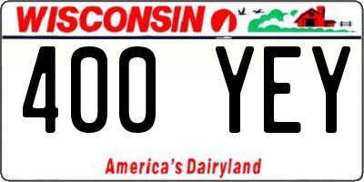 WI license plate 400YEY