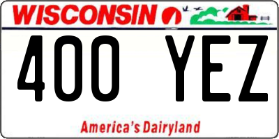WI license plate 400YEZ