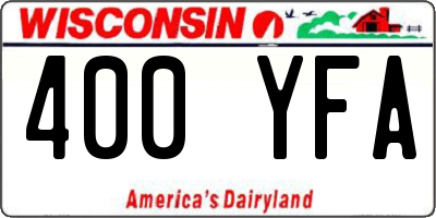 WI license plate 400YFA