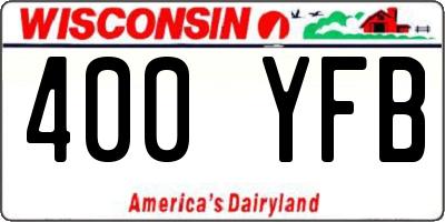 WI license plate 400YFB