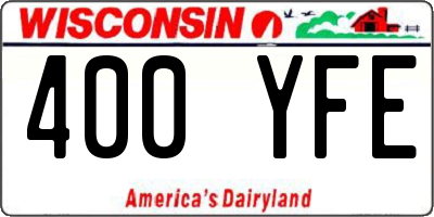 WI license plate 400YFE