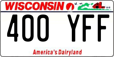 WI license plate 400YFF
