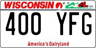 WI license plate 400YFG