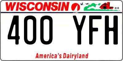 WI license plate 400YFH