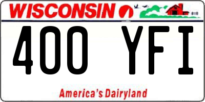 WI license plate 400YFI