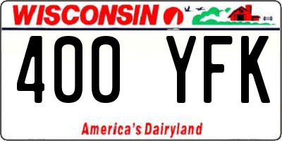 WI license plate 400YFK