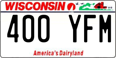WI license plate 400YFM