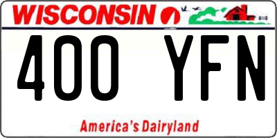 WI license plate 400YFN