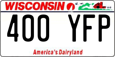 WI license plate 400YFP