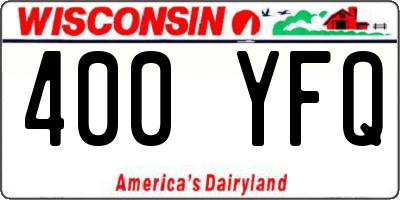 WI license plate 400YFQ