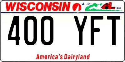 WI license plate 400YFT