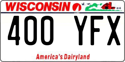 WI license plate 400YFX