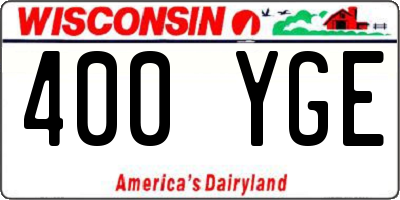 WI license plate 400YGE