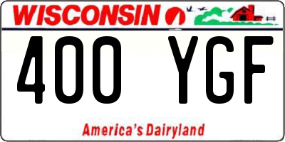 WI license plate 400YGF