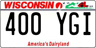 WI license plate 400YGI