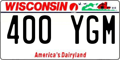 WI license plate 400YGM