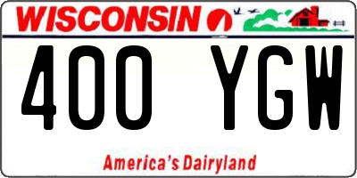 WI license plate 400YGW