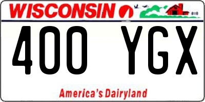 WI license plate 400YGX