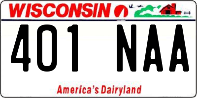 WI license plate 401NAA