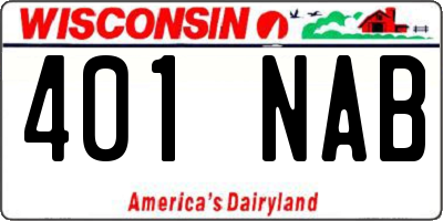 WI license plate 401NAB