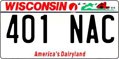 WI license plate 401NAC