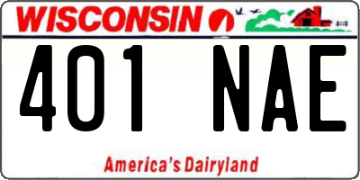 WI license plate 401NAE