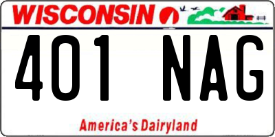 WI license plate 401NAG