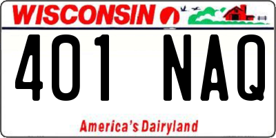 WI license plate 401NAQ