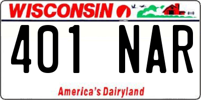 WI license plate 401NAR