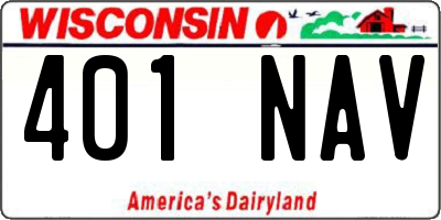 WI license plate 401NAV