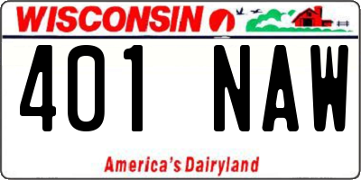 WI license plate 401NAW