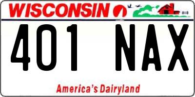 WI license plate 401NAX