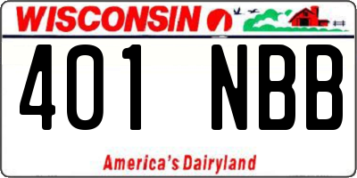 WI license plate 401NBB