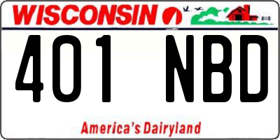 WI license plate 401NBD