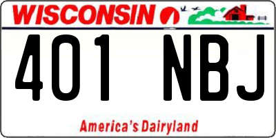 WI license plate 401NBJ