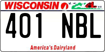 WI license plate 401NBL