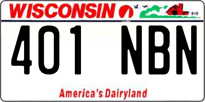 WI license plate 401NBN