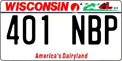 WI license plate 401NBP
