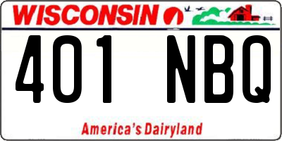 WI license plate 401NBQ