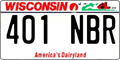 WI license plate 401NBR