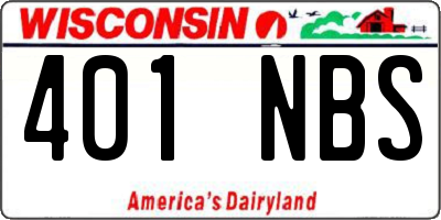 WI license plate 401NBS