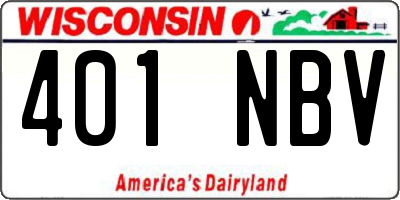 WI license plate 401NBV