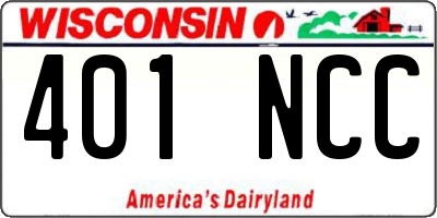 WI license plate 401NCC