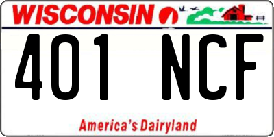 WI license plate 401NCF