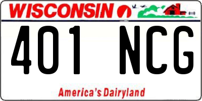 WI license plate 401NCG