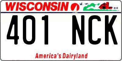 WI license plate 401NCK