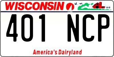 WI license plate 401NCP