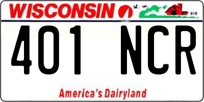 WI license plate 401NCR