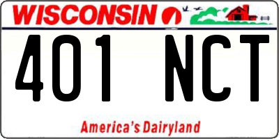 WI license plate 401NCT